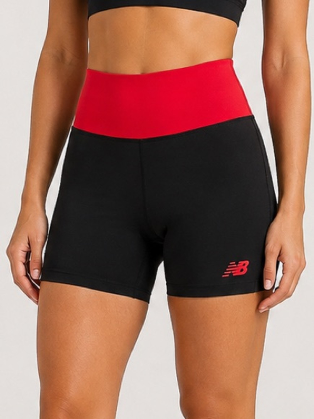 New Balance Women’s Black Red Biker Shorts Size Large NWT athletic 5” inseam